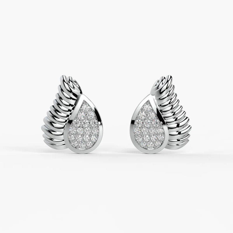 Winged Teardrop Studs Earrings