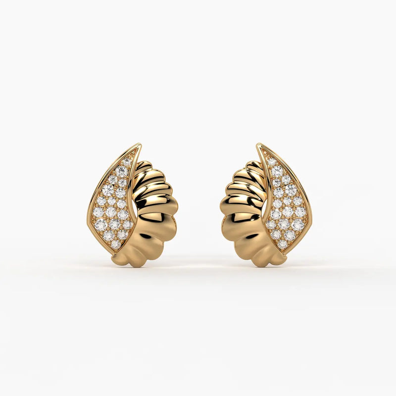 Aurelle Glint Shell Stud Earrings