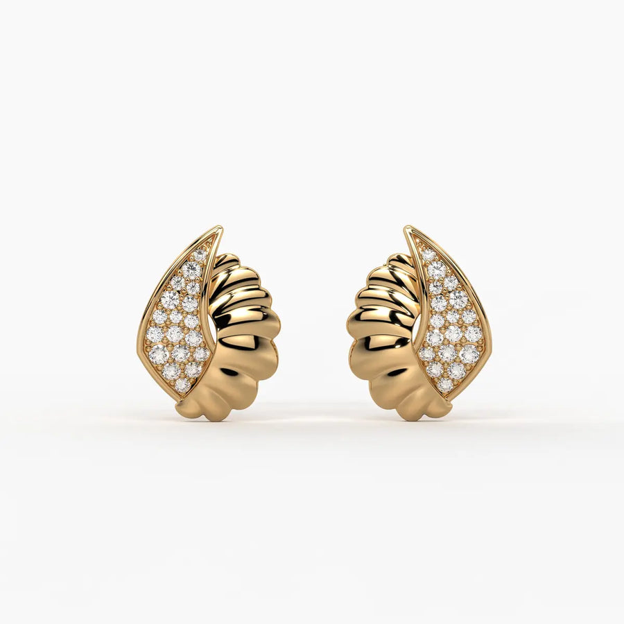 Aurelle Glint Shell Stud Earrings
