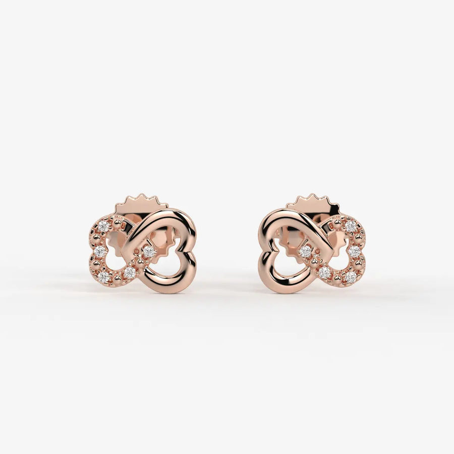 Heartover Bloom Round Diamond Stud Earrings