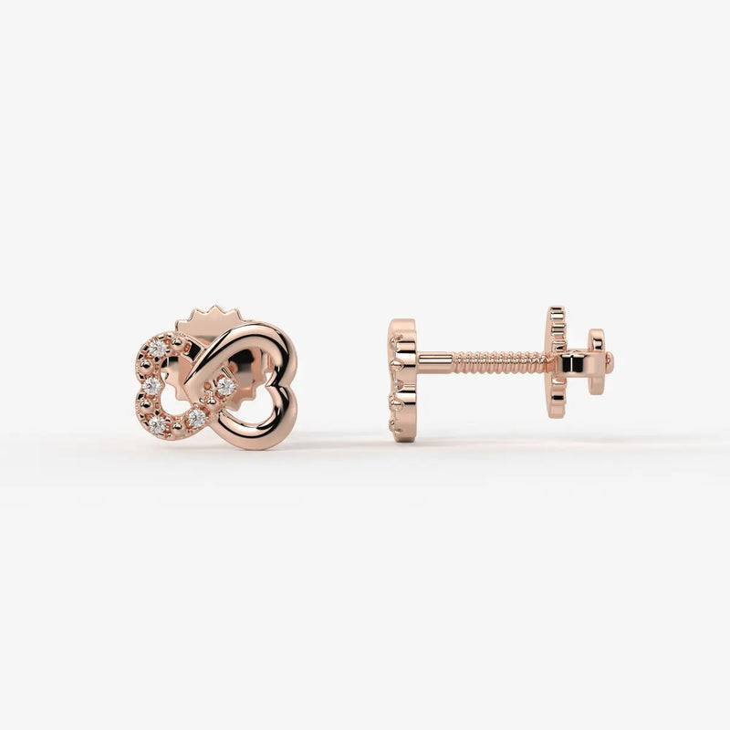 Heartover Bloom Round Diamond Stud Earrings