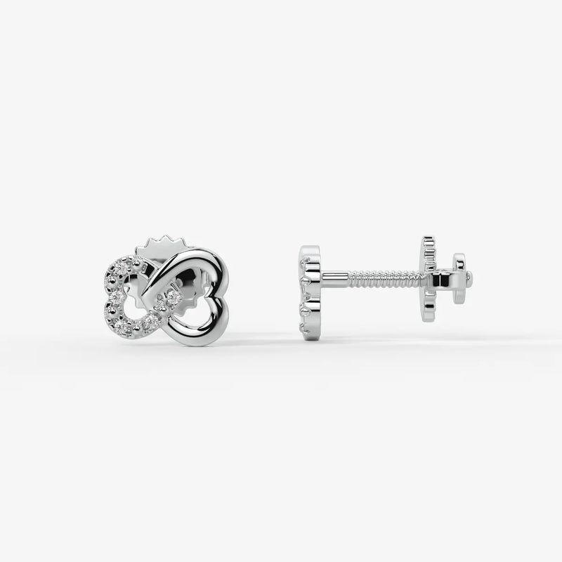 Heartover Bloom Round Diamond Stud Earrings