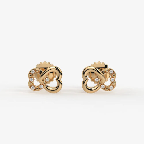 Heartover Bloom Round Diamond Stud Earrings