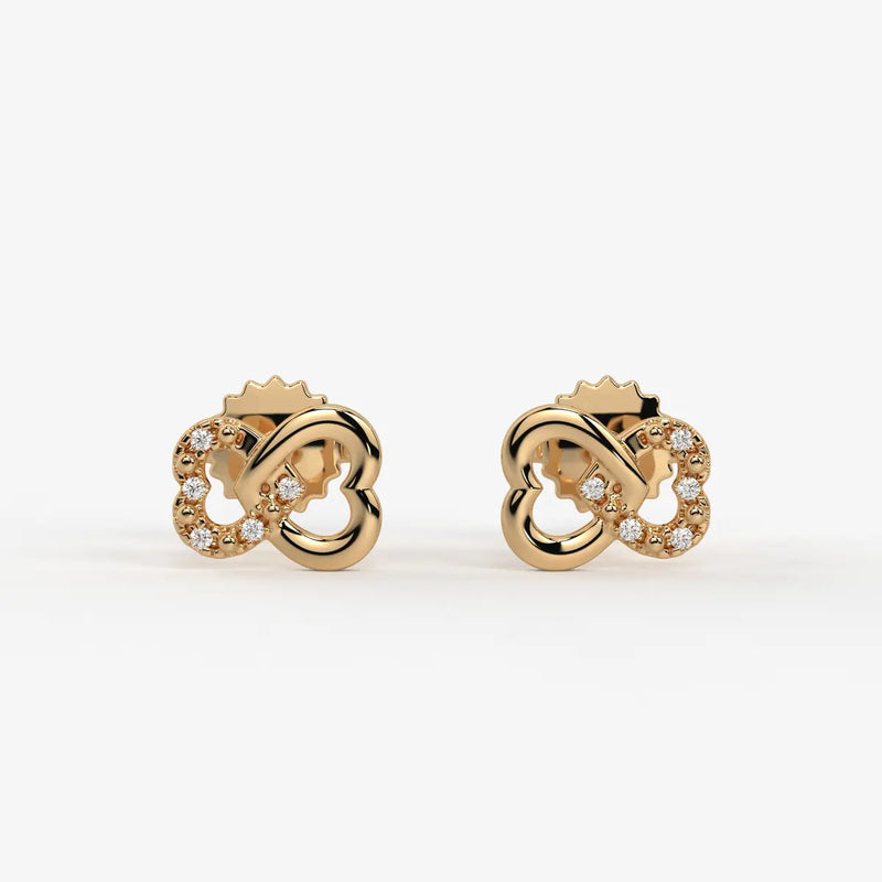 Heartover Bloom Round Diamond Stud Earrings