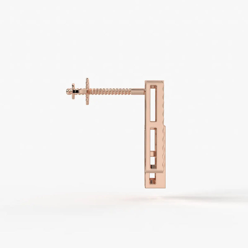 Radiant Rectangle Drop Stud Earrings