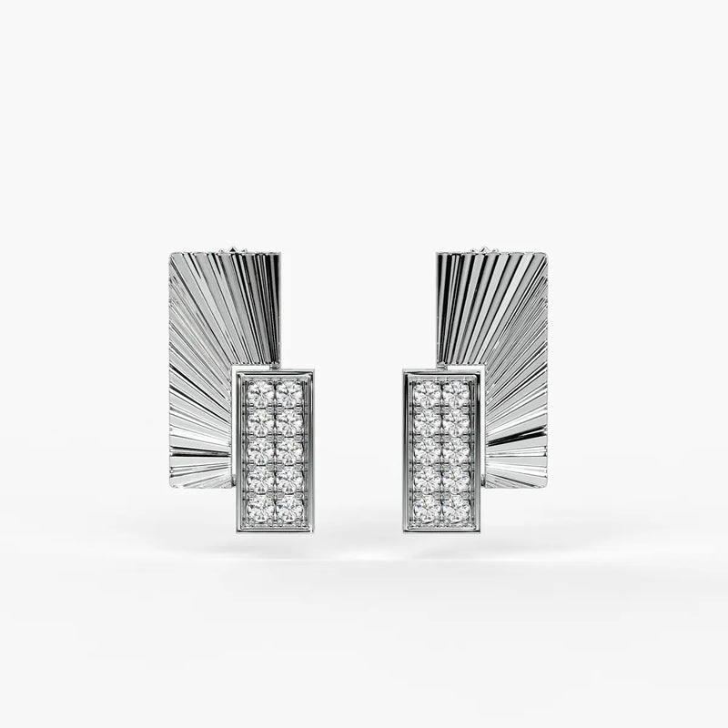 Radiant Rectangle Drop Stud Earrings