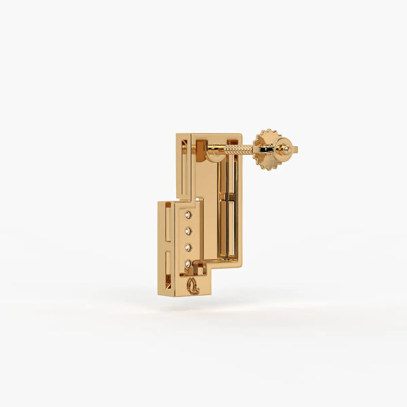 Radiant Rectangle Drop Stud Earrings