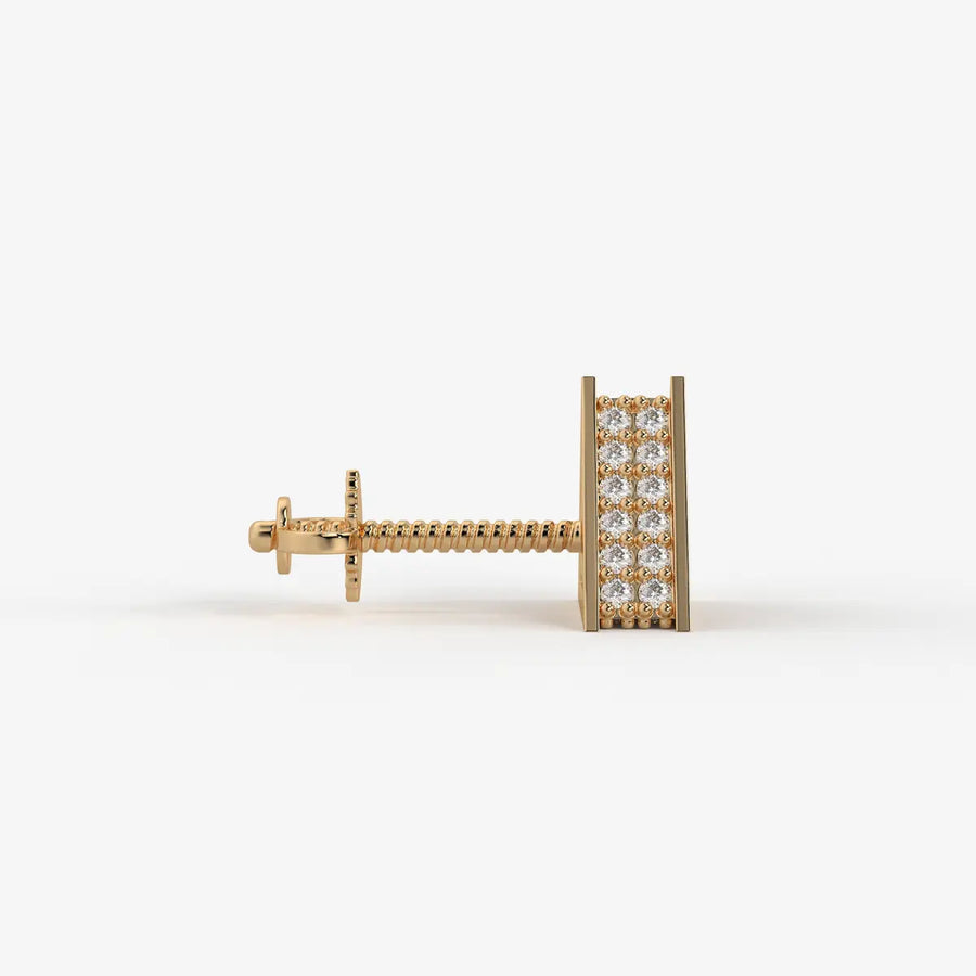 Double Delta Diamond Stud Earrings