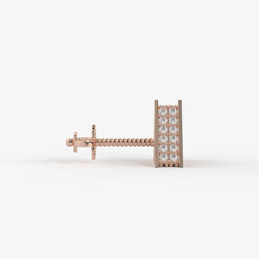 Double Delta Diamond Stud Earrings