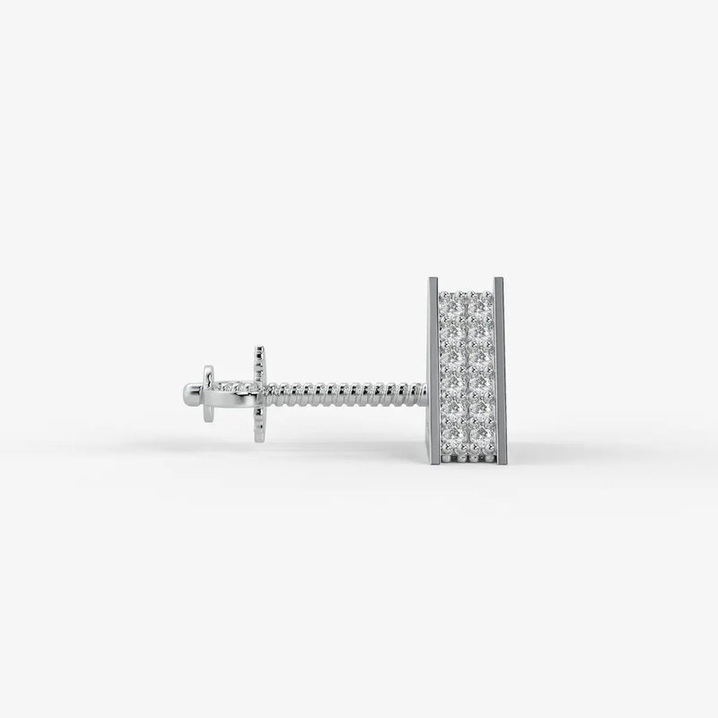 Double Delta Diamond Stud Earrings