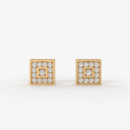 Crown Circuit Diamond Stud Earrings