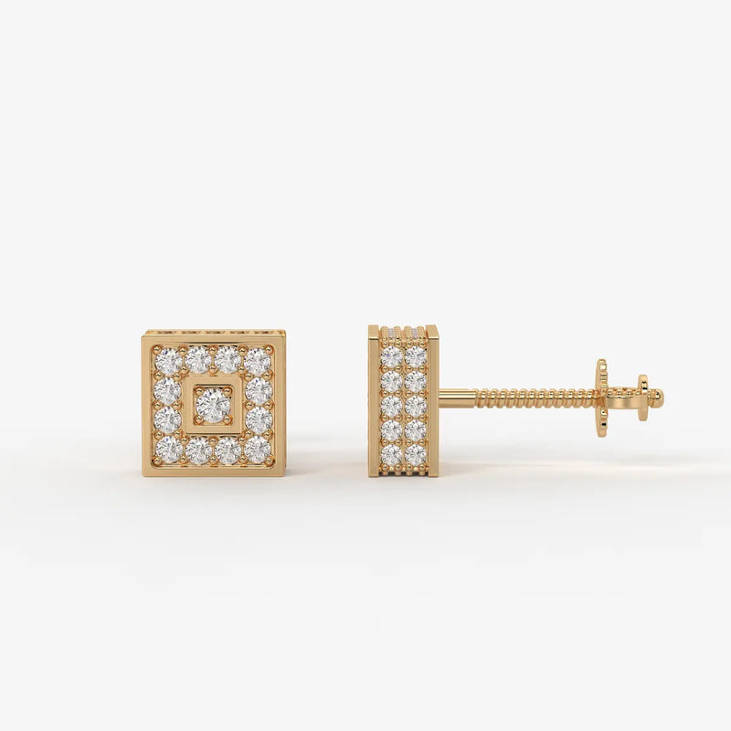 Crown Circuit Diamond Stud Earrings