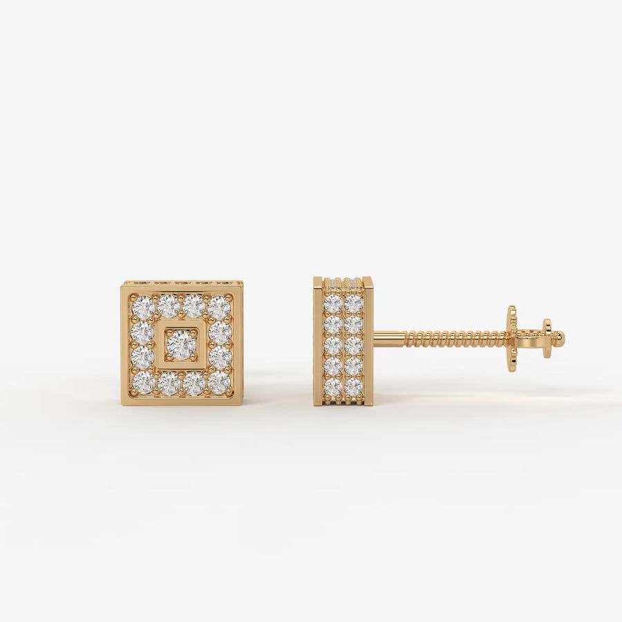 Crown Circuit Diamond Stud Earrings