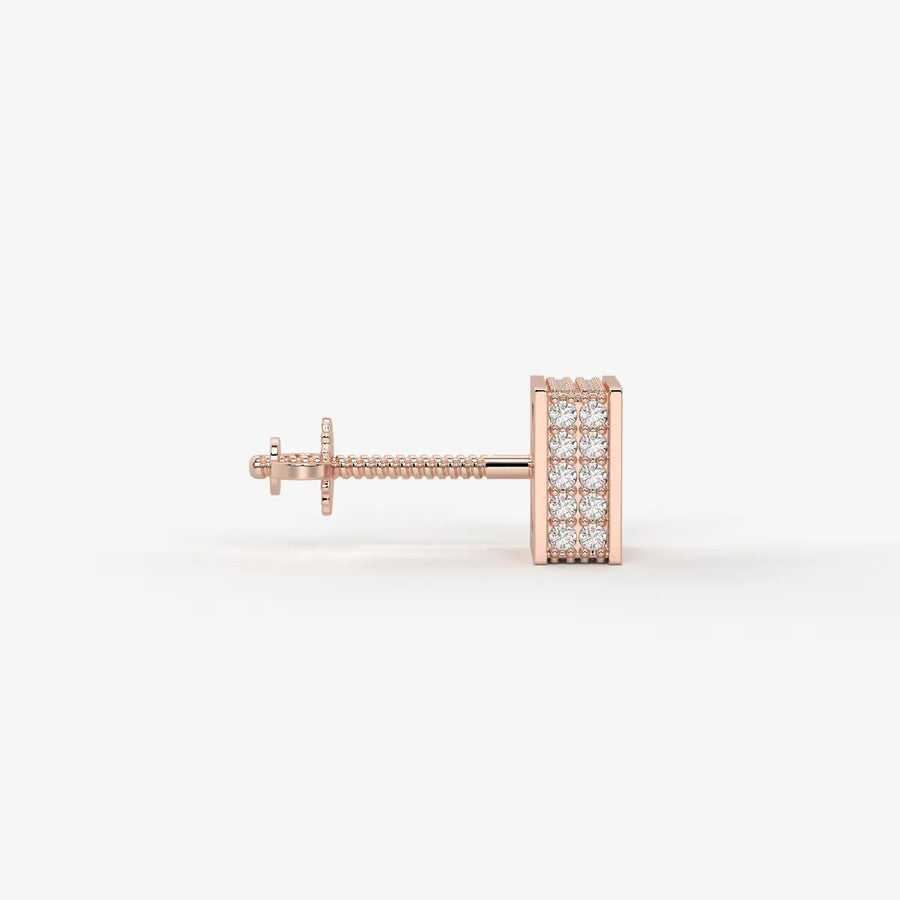 Crown Circuit Diamond Stud Earrings