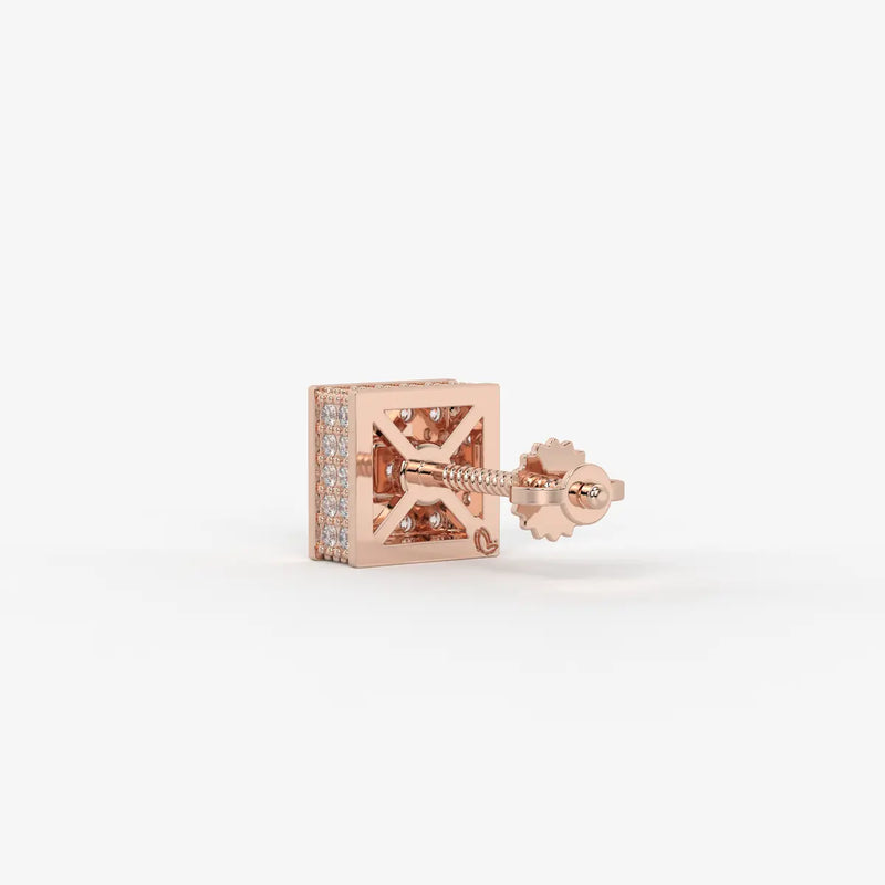 Crown Circuit Diamond Stud Earrings