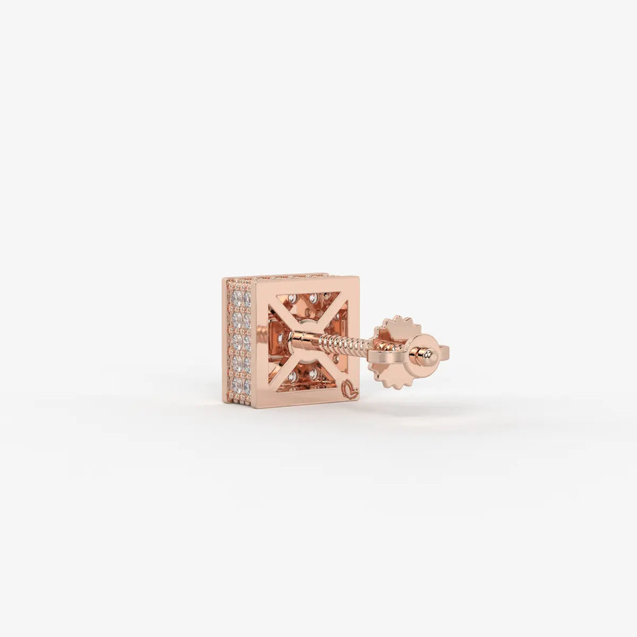 Crown Circuit Diamond Stud Earrings