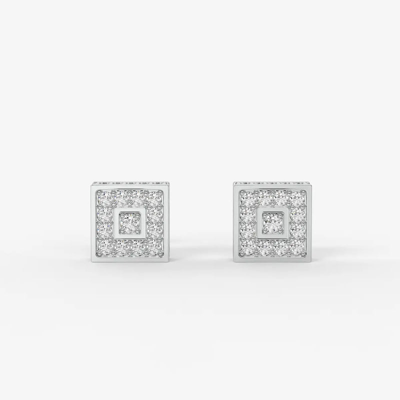 Crown Circuit Diamond Stud Earrings