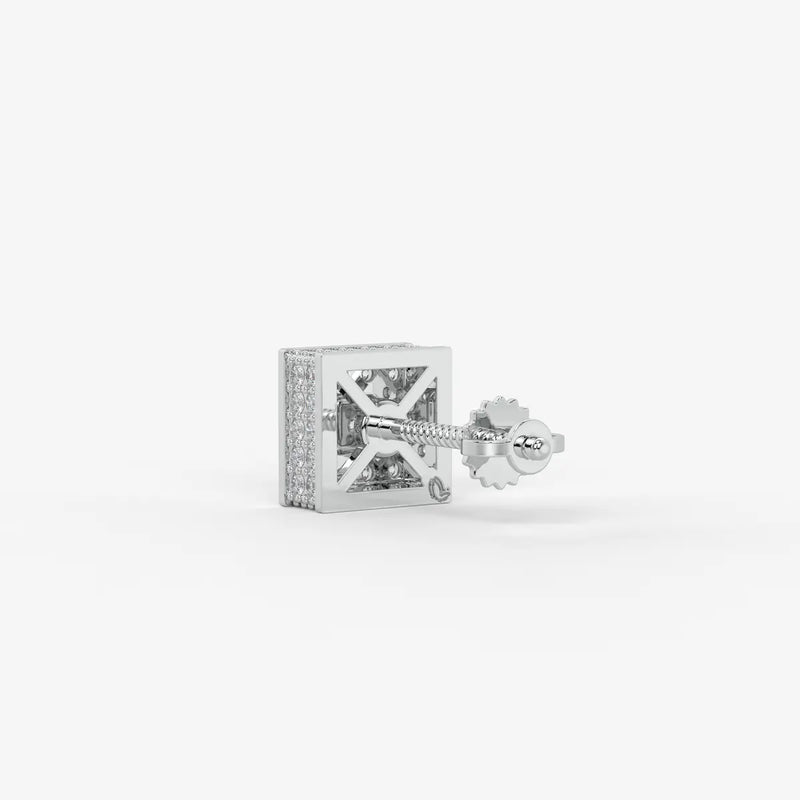 Crown Circuit Diamond Stud Earrings
