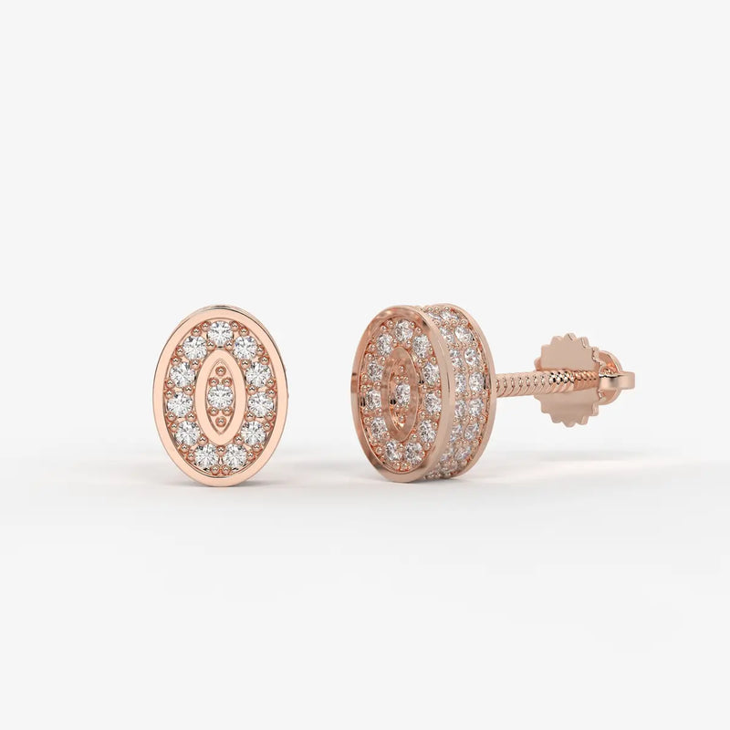 Imperio Oval Command Diamond Stud Earrings