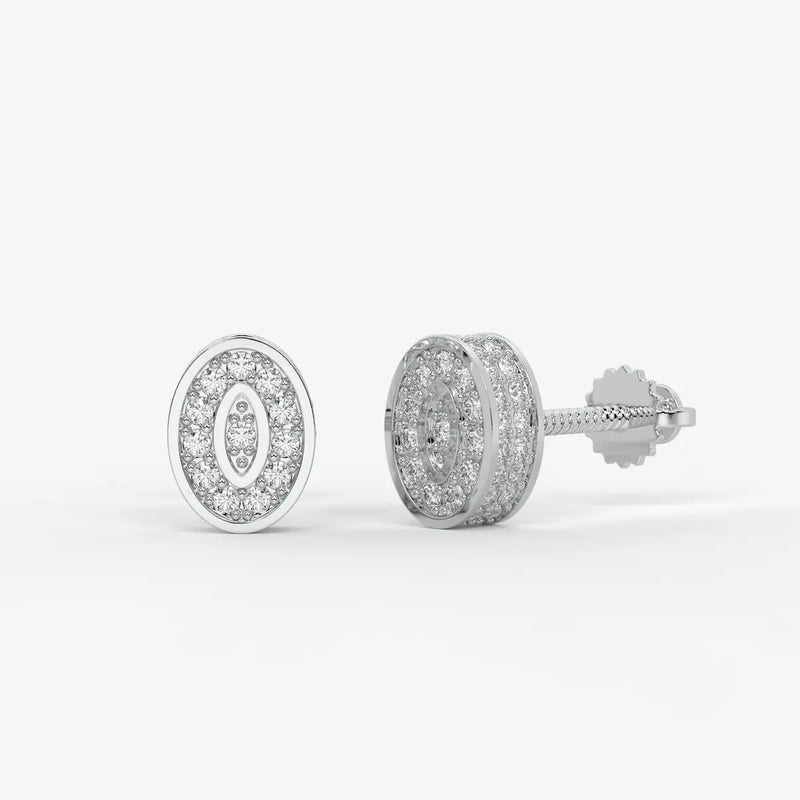 Imperio Oval Command Diamond Stud Earrings