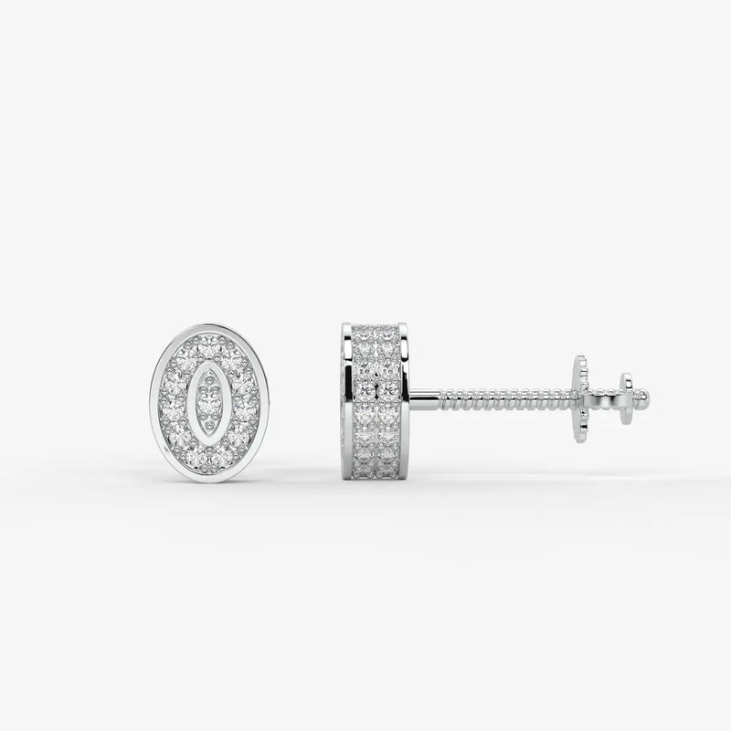 Imperio Oval Command Diamond Stud Earrings