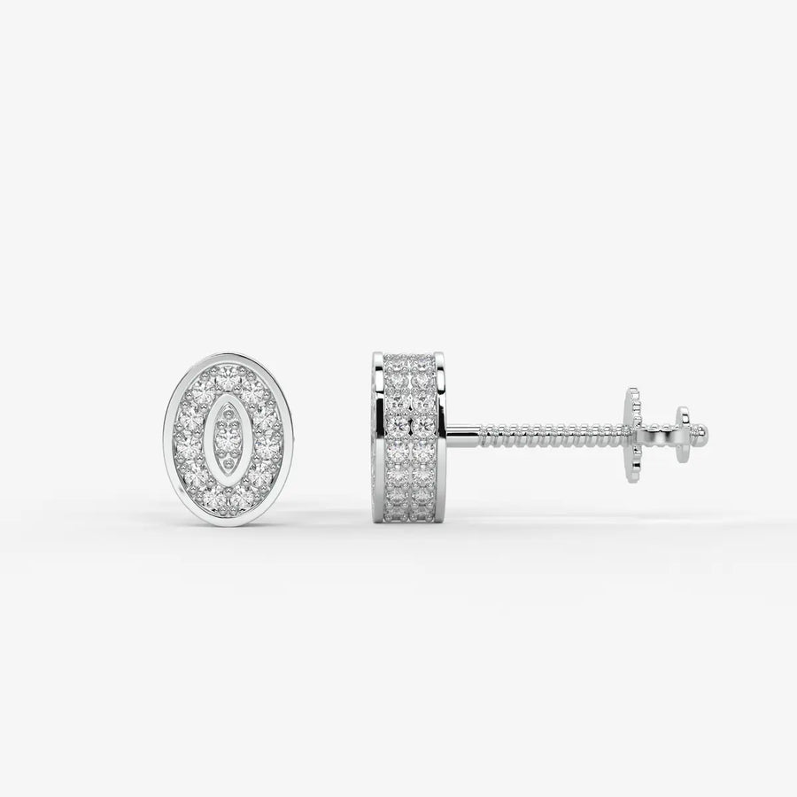 Imperio Oval Command Diamond Stud Earrings