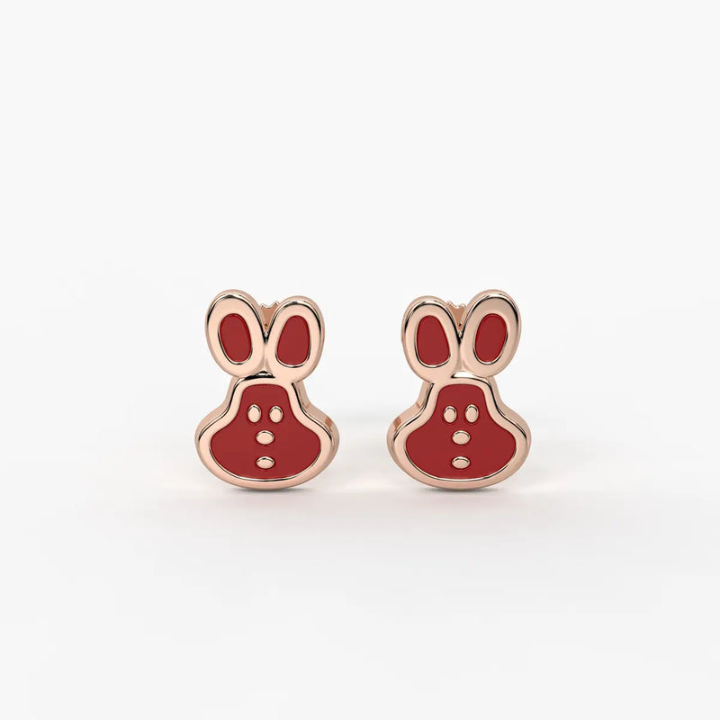 Playful Bunny Pop Stud Earrings