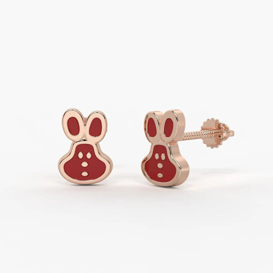 Playful Bunny Pop Stud Earrings
