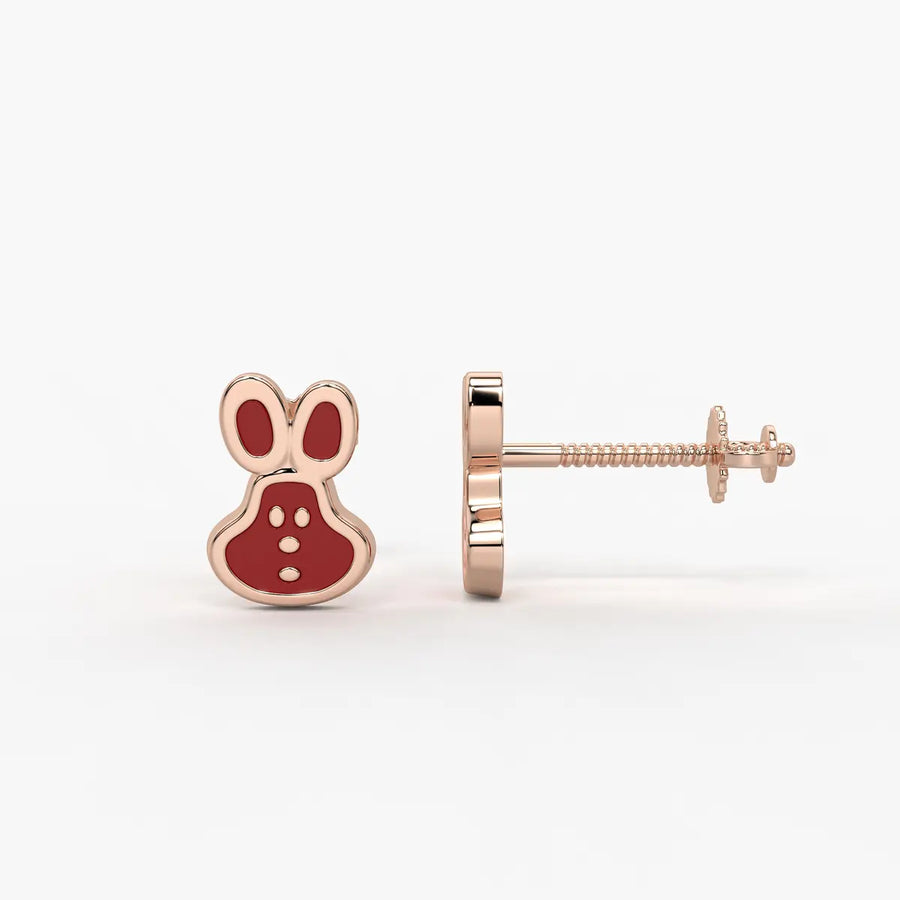Playful Bunny Pop Stud Earrings