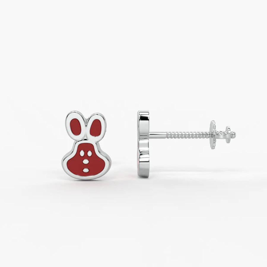 Playful Bunny Pop Stud Earrings