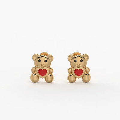 Snuggle Love Teddy Earrings