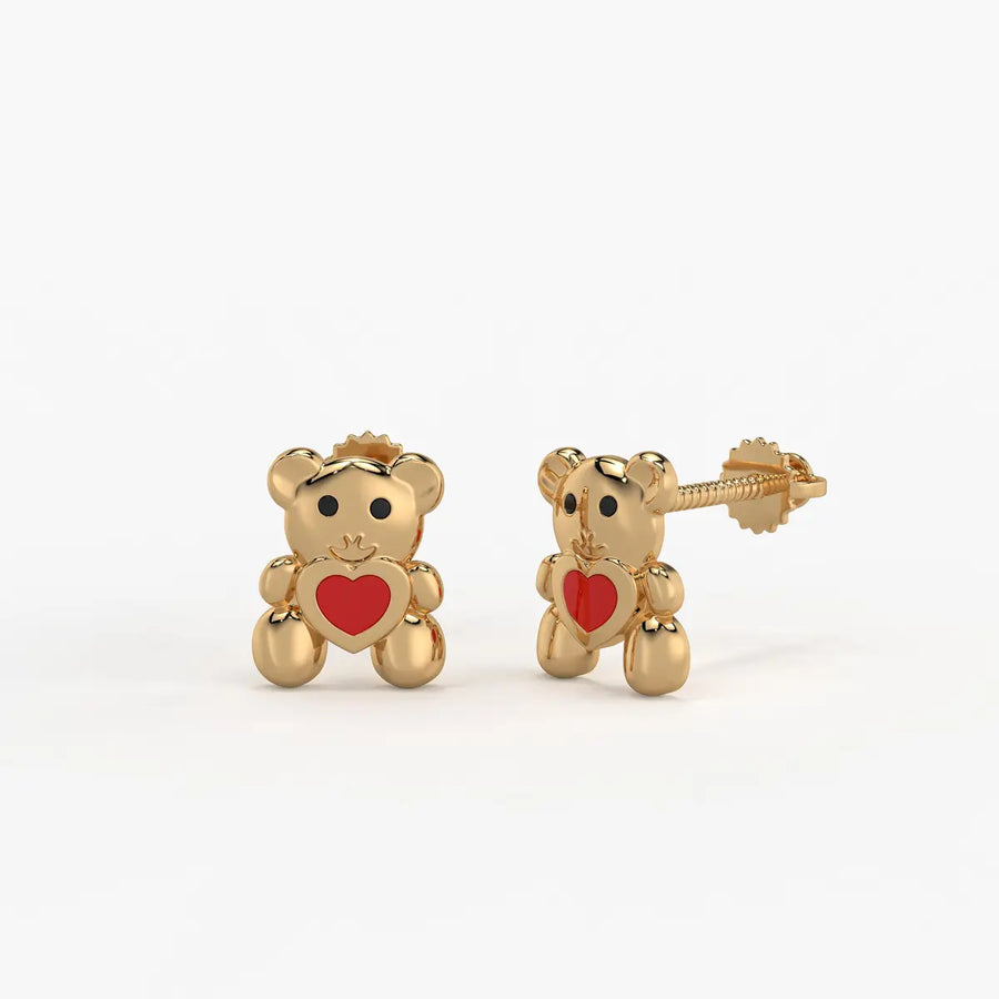 Snuggle Love Teddy Earrings