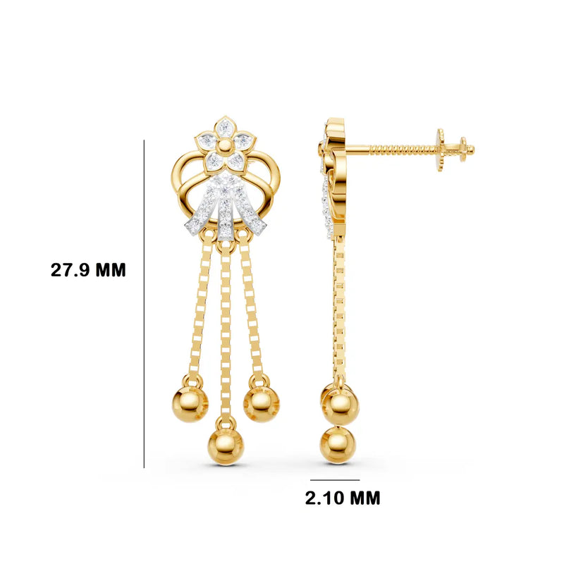 Tanvi Tassel Diamond Earrings