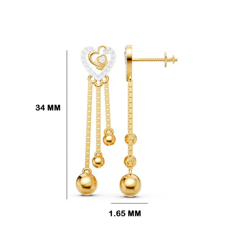 Eshani Heart Diamond Earrings