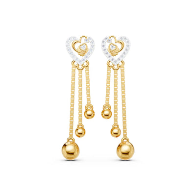 Eshani Heart Diamond Earrings