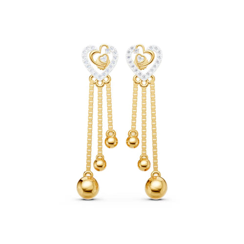Eshani Heart Diamond Earrings