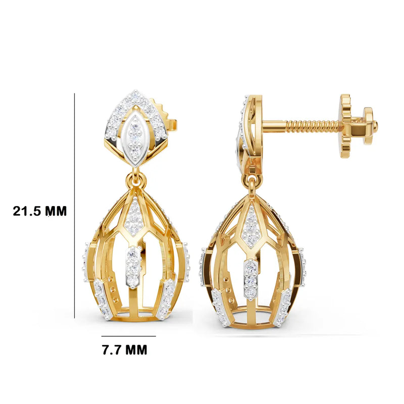 Lantern Lattice Diamond Jhumki