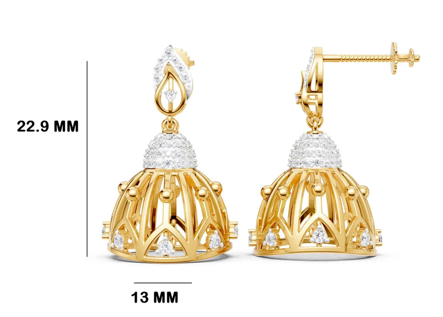 Crested Arch Diamond Jhumki