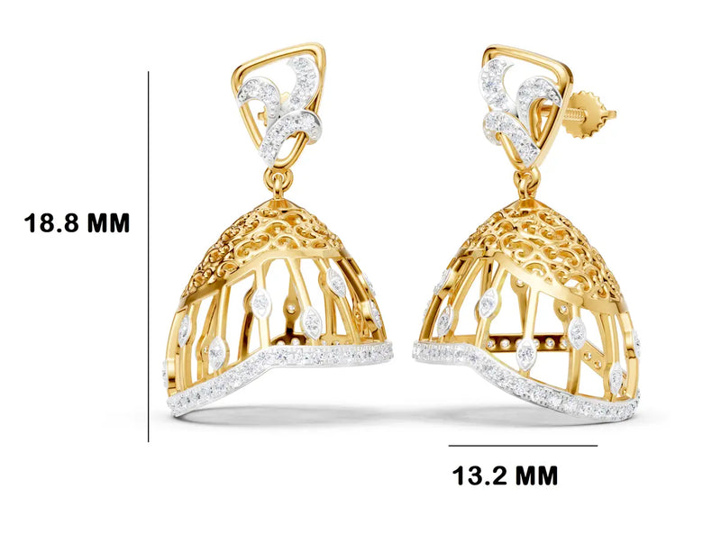 Cadre Dome Diamond Jhumki