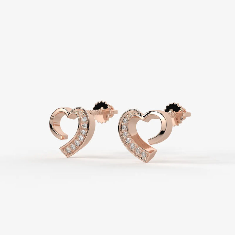 Cupida Openheart Diamond Stud Earrings
