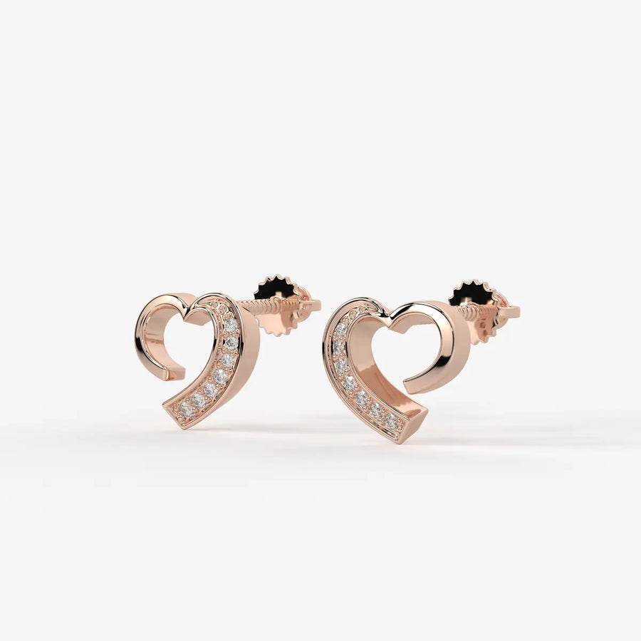 Cupida Openheart Diamond Stud Earrings