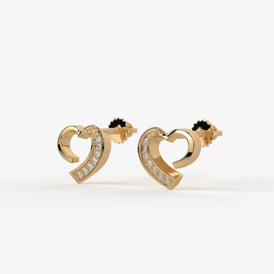 Cupida Openheart Diamond Stud Earrings