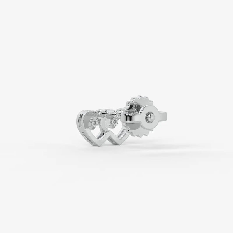 Duorra Kissed Hearts Diamond Stud Earrings