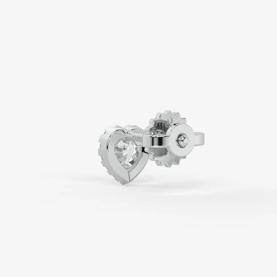 Lovelle Halo Heart Diamond Stud Earrings