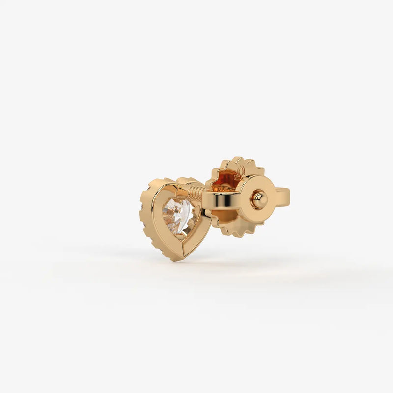 Lovelle Halo Heart Diamond Stud Earrings