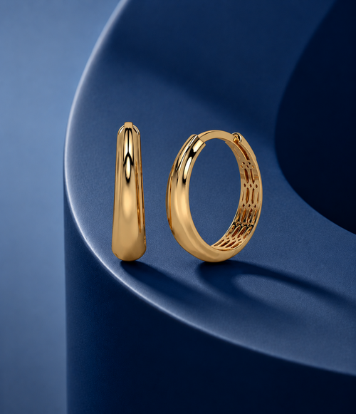 Elongated Oval Hoop Earrings