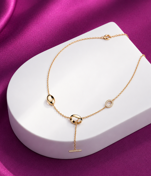 Olivara Diamond Lariat Station Necklace