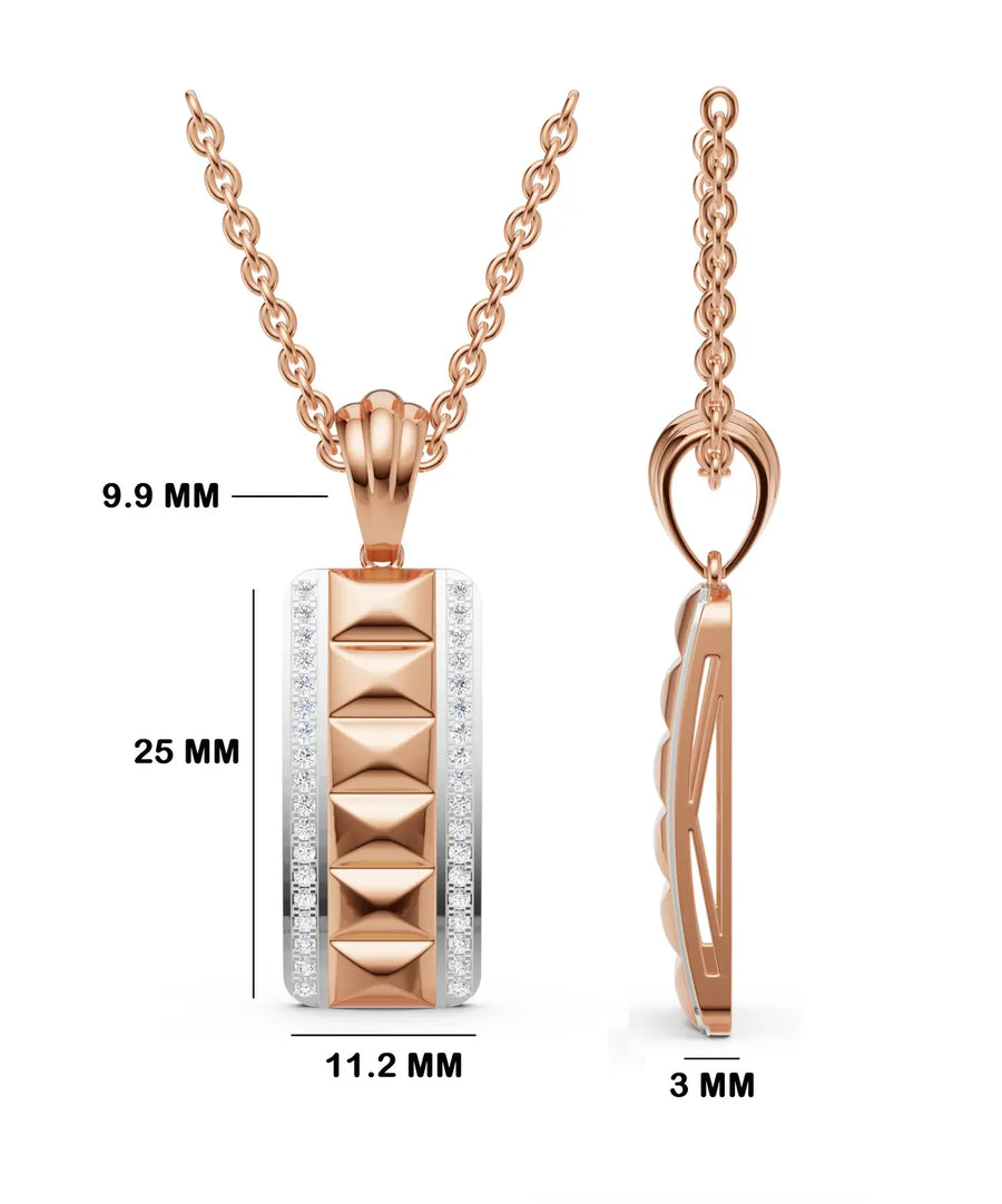 Prism Studded Rectangle Pendant For Men