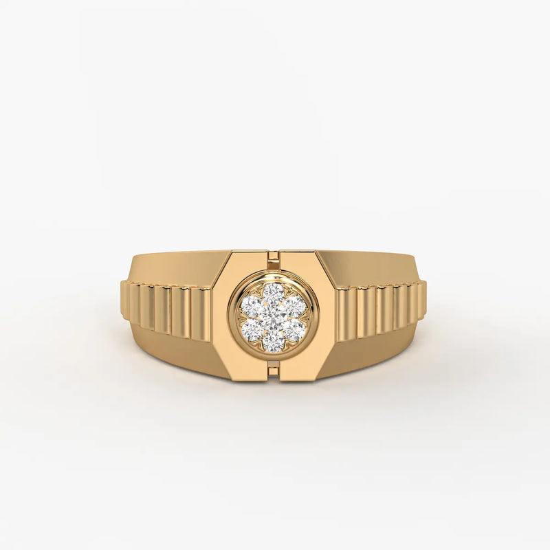 Vortan Crest Diamond Ring for Men