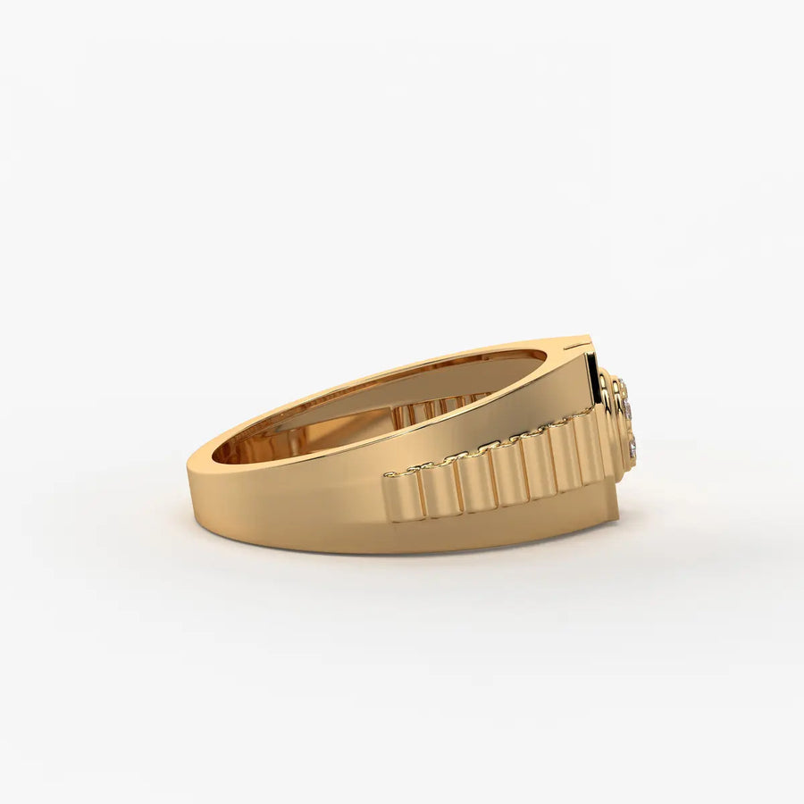 Vortan Crest Diamond Ring for Men